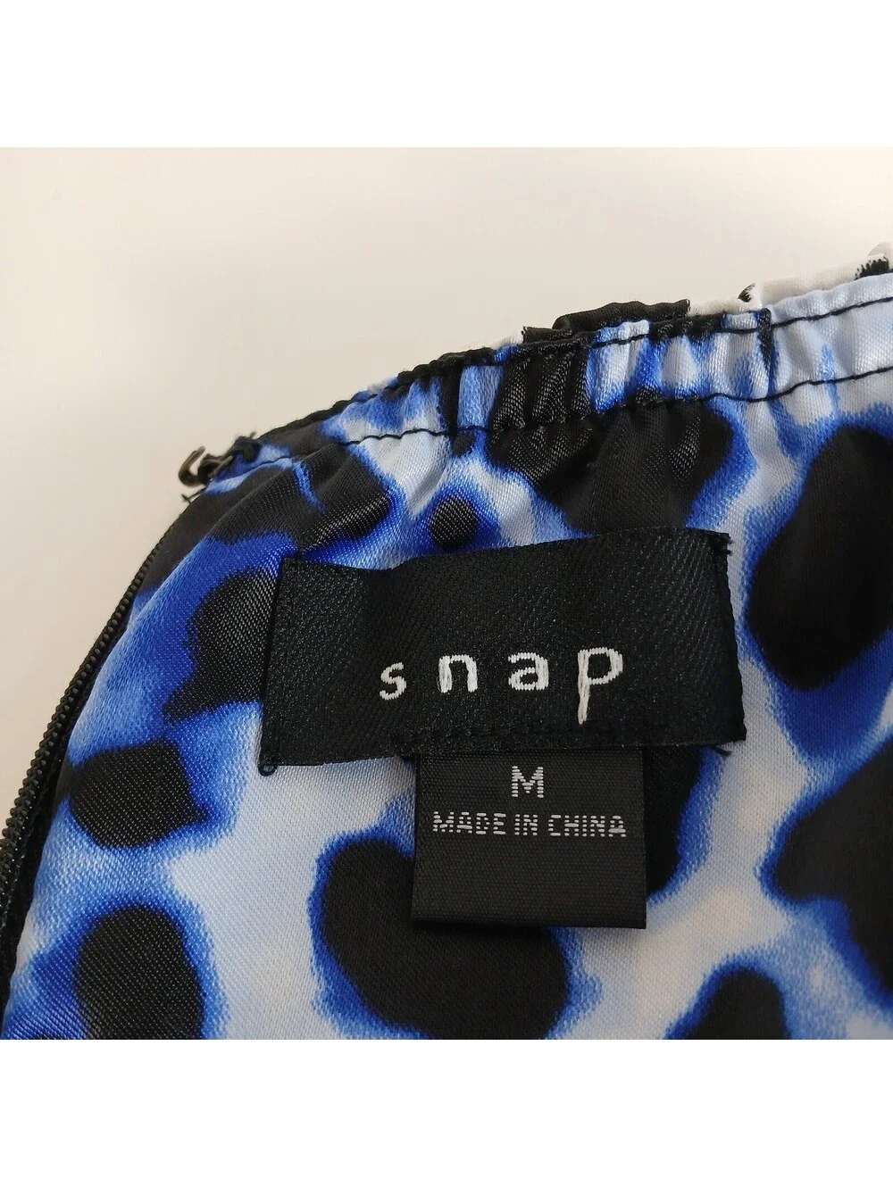 Snap Strapless Tube Dress Women Medium Blue Animal Print Mini Dress - Picture 5 of 9